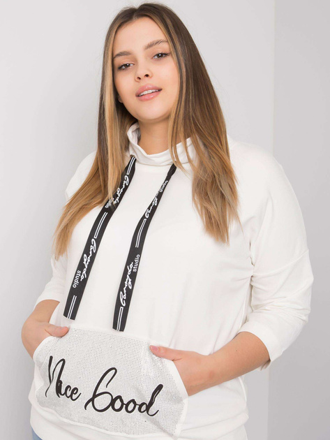 Ecru bluzka plus size z dżetami Crystal