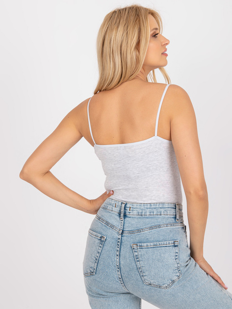 Jasnoszary melanżowy top na cienkich ramiączkach