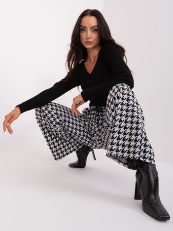 Hurt Czarno-białe wzorzyste spodnie materiałowe