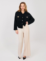 Czarna sztruksowa kurtka z kołnierzem RUE PARIS 