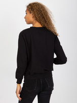 Hurt Czarna pikowana bluza bomberka z naszywką RUE PARIS 