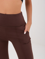 Ciemnobrązowe dresowe spodnie z wysokim stanem RUE PARIS 