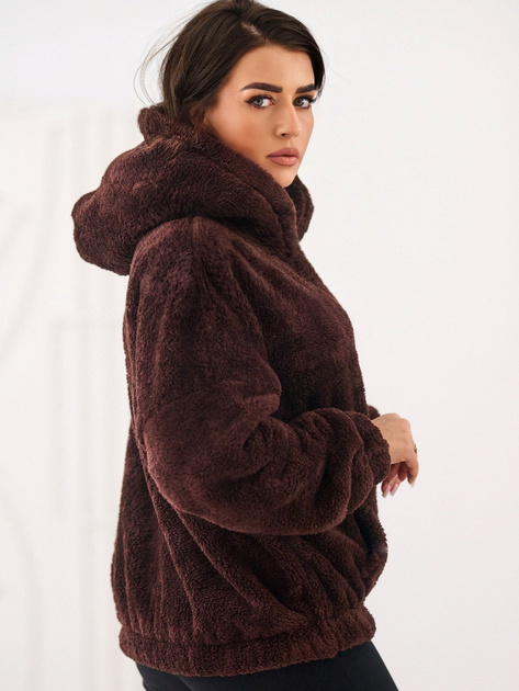 Czekoladowa bluza kangurka z kapturem