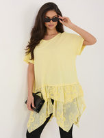 Jasnożółta asymetryczna bluzka z bawełny