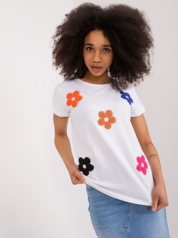 Hurt White T-shirt with sequins BASIC FEEL GOOD.