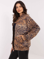 Hurt Camelowa rozpinana bluza w panterkę z eko zamszu 