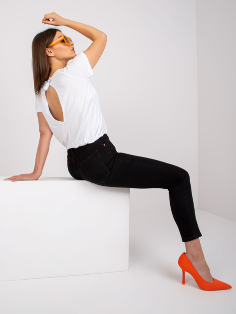 Biała bluzka basic z krótkim rękawem