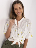 Ecru letnia koszula z nadrukiem cytryn