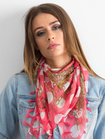 Koralowa chusta we wzory