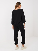 Czarny dwuczęściowy komplet z naszywką RUE PARIS 