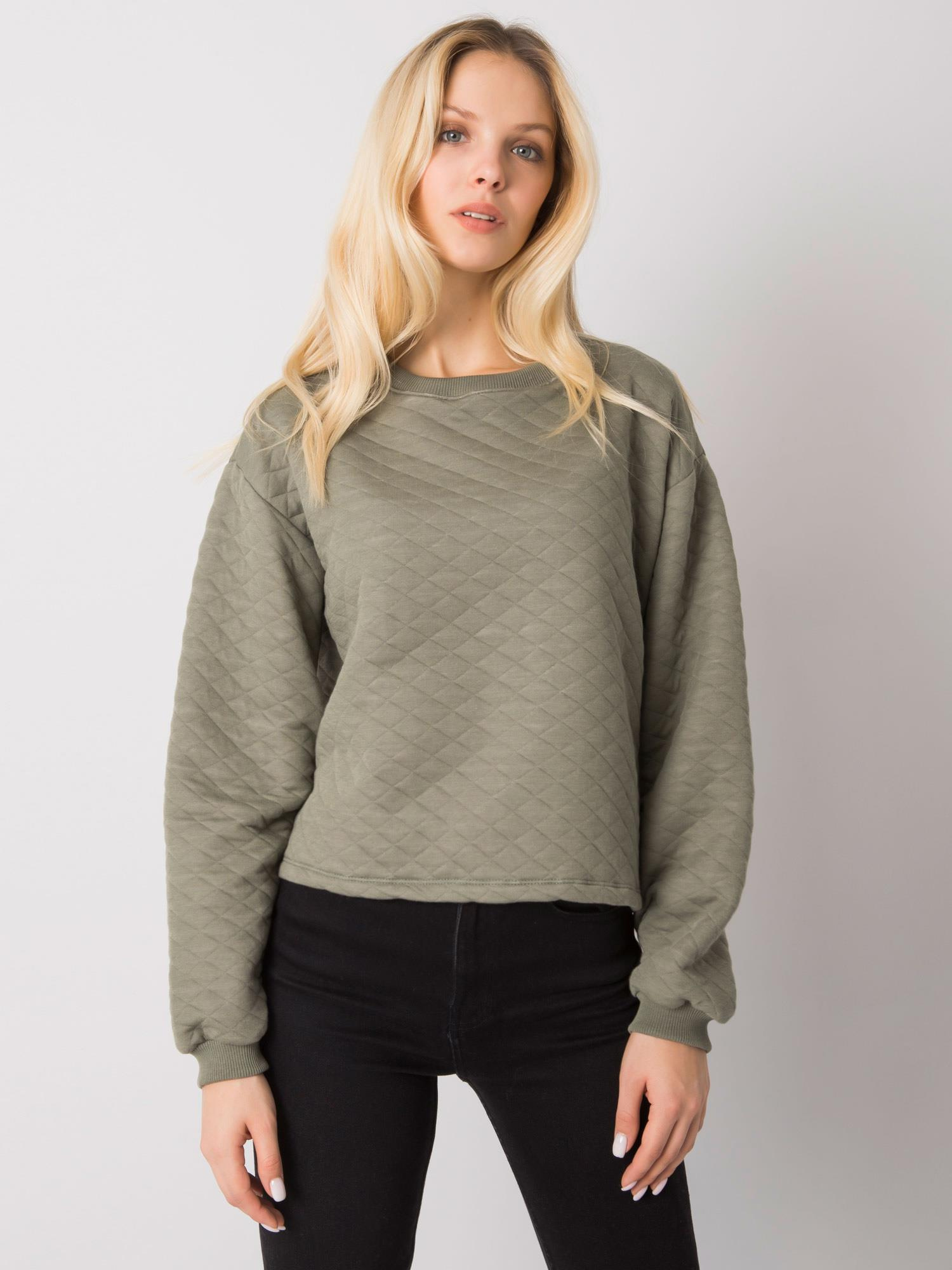 Khaki quilted sweatshirt without hood Kerstine