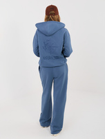 Brudnoniebieskie dresowe spodnie wide leg NATURAL SIDE