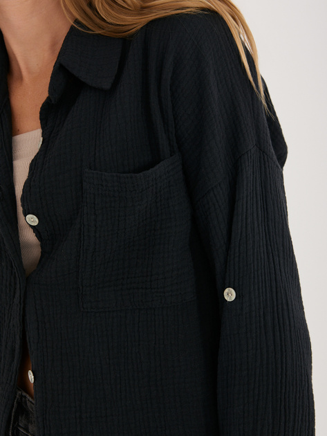 Czarna muślinowa koszula na lato