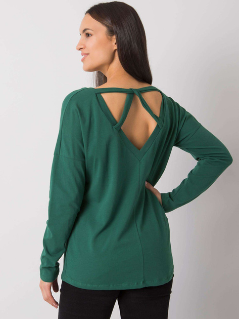 Ciemnozielona damska bluzka z długim rękawem Libourne RUE PARIS