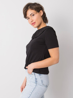 Czarna bluzka z kołnierzykiem Kaysie RUE PARIS