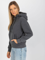 Hurt Ciemnoszara dresowa bluza basic kangurka RUE PARIS