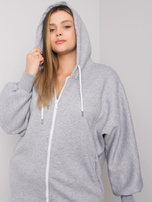 Szara melanżowa bluza plus size z kapturem Ella 