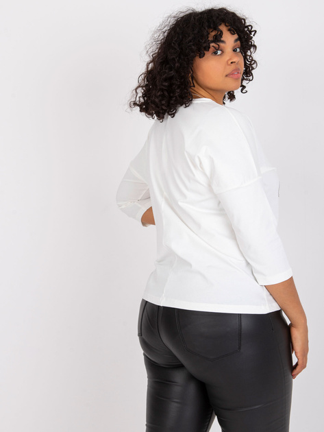 Ecru bluzka plus size z napisem bawełniana Vickey