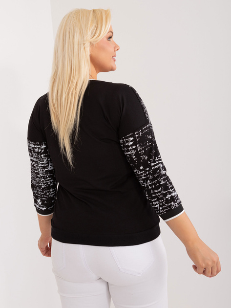 Hurt Czarna bawełniana bluzka plus size z rękawem 3/4