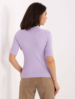 Liliowy damski sweter z domieszką modalu