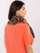 Hurtownia Ciemnobrązowa chusta w roślinne wzory