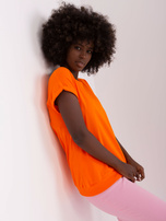 Hurt Pomarańczowa bluzka z transparentną wstawką