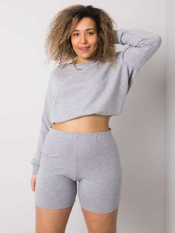 Graue Plus-Size-Shorts aus Baumwolle Alessia.