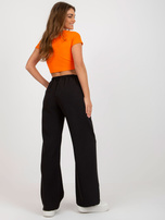 Hurt Czarne szerokie spodnie garniturowe z kieszeniami