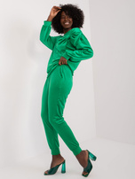 Hurtownia Zielony casualowy komplet welurowy z bluzą