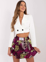 Hurt Fioletowo-limonkowe mini spódnica z falbaną