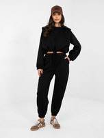 Czarny komplet ze spodniami typu jogger RUE PARIS 