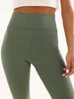 Khaki legginsy z wysokim stanem
