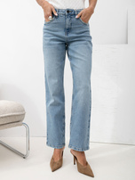 Jasnoniebieskie damskie jeansy straight leg SUBLEVEL