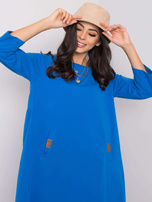 Ciemnoniebieska sukienka z okrągłym dekoltem Dalenne