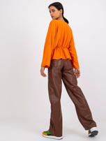 Pomarańczowa bluzka z marszczeniem Raquela