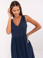 Ciemnogranatowa luźna sukienka na lato OCH BELLA