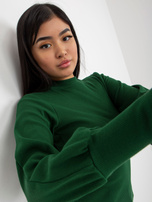 Hurt Ciemnozielona damska bluzka basic w prążek RUE PARIS