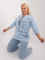 Hurt Jasnoniebieska bluzka plus size z rękawem 3/4