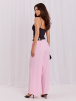 Pastellrosa elegante Hose mit weitem Bein RUE PARIS.