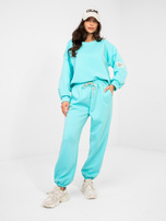 Turkusowy dresowy komplet z bluzą oversize