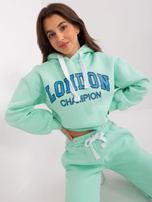 Hurt Miętowo-niebieski komplet dresowy z nadrukiem Laraina