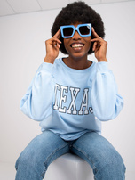 Jasnoniebieska dresowa bluza damska z napisem Poppy 