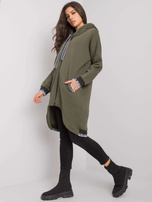 Khaki rozpinana bluza z kapturem Mayar