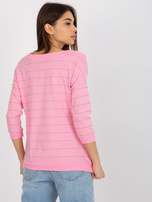 Hurt Różowo-beżowa bawełniana bluzka w paski BASIC FEEL GOOD