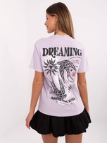 Hurt Liliowy t-shirt z nadrukiem na plecach SUBLEVEL