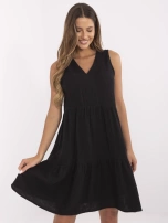 Schwarzes Musselin-Kleid ohne Ärmel SUBLEVEL.