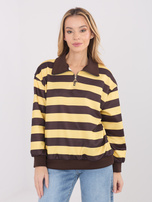 Żółta damska bluza oversize z kołnierzykiem