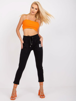 Savona Black High Waist Sweatpants