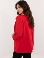 Hurtownia Czerwona elegancka marynarka z dżetami 