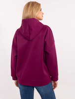 Hurt Fioletowa damska bluza kangurka z kapturem